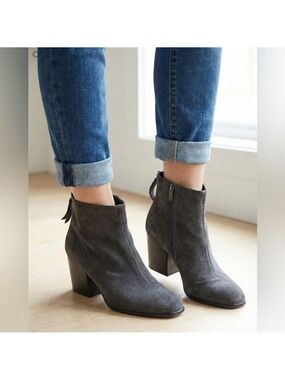 ALBERTO FERMANI Genuine Suede Leather Charcoal Grey Ankle Booties US Sz 9